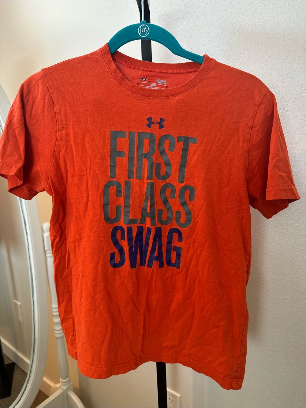 Under Armour Orange Short-Sleeve Graphic Tee with Navy Accent
